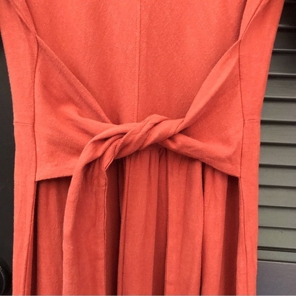 Ces Femme 100% Cotton Cropped Textured Jumpsuit with Front or Back Tie, Size Sm - Picture 12 of 14